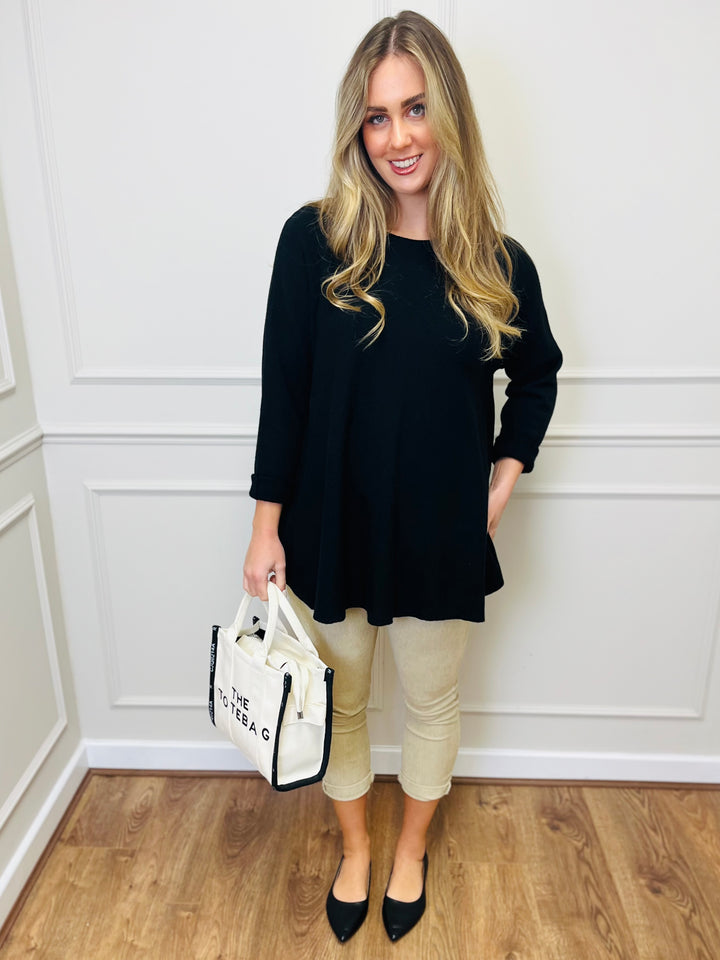 "GEORGIA" Basic Soft Jumper-Black