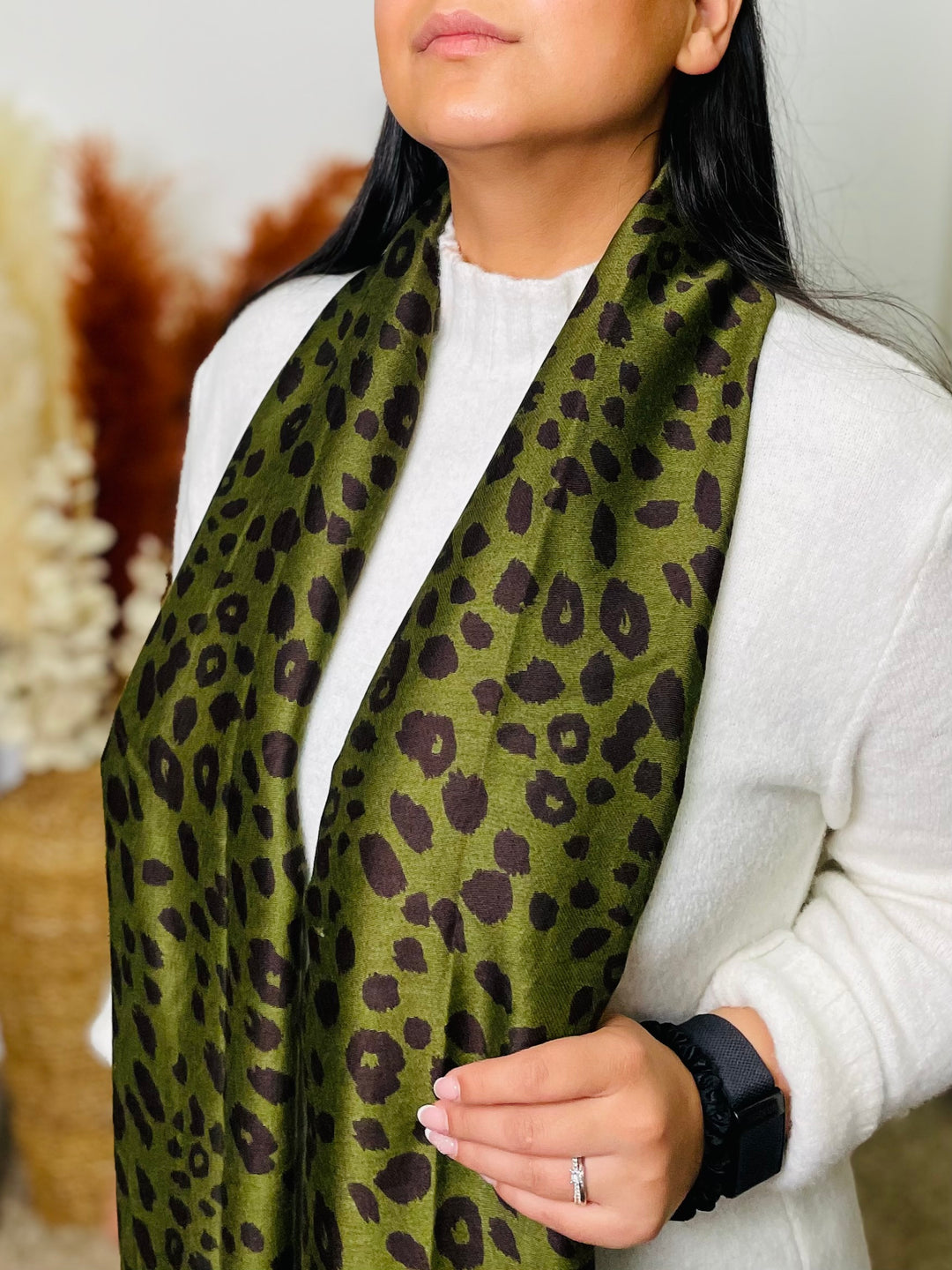 No.50 Animal Print Scarf-Green