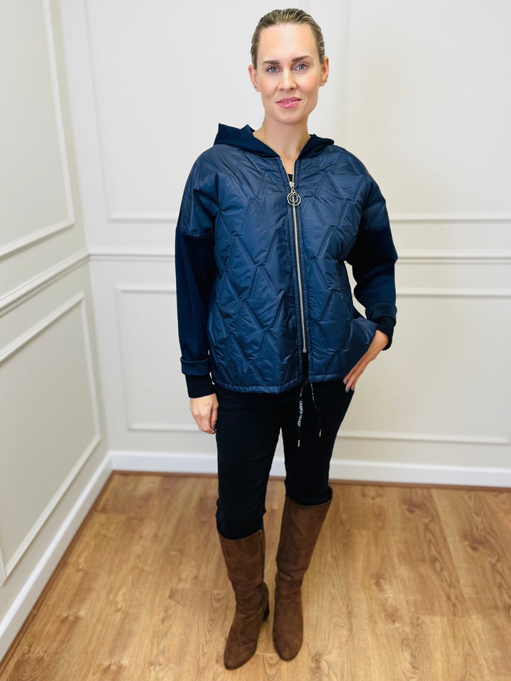 "BONNIE" Quilted Jacket-Navy
