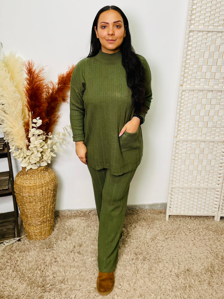 "KELSEY" Co-Ord Set-Khaki Green