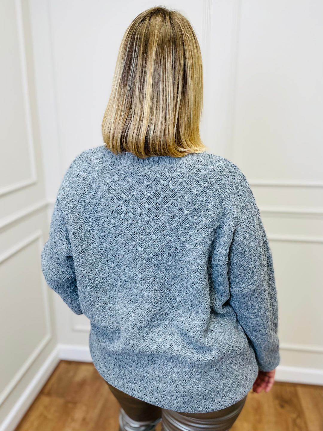 "RENATA” Metallic Jumper-Grey