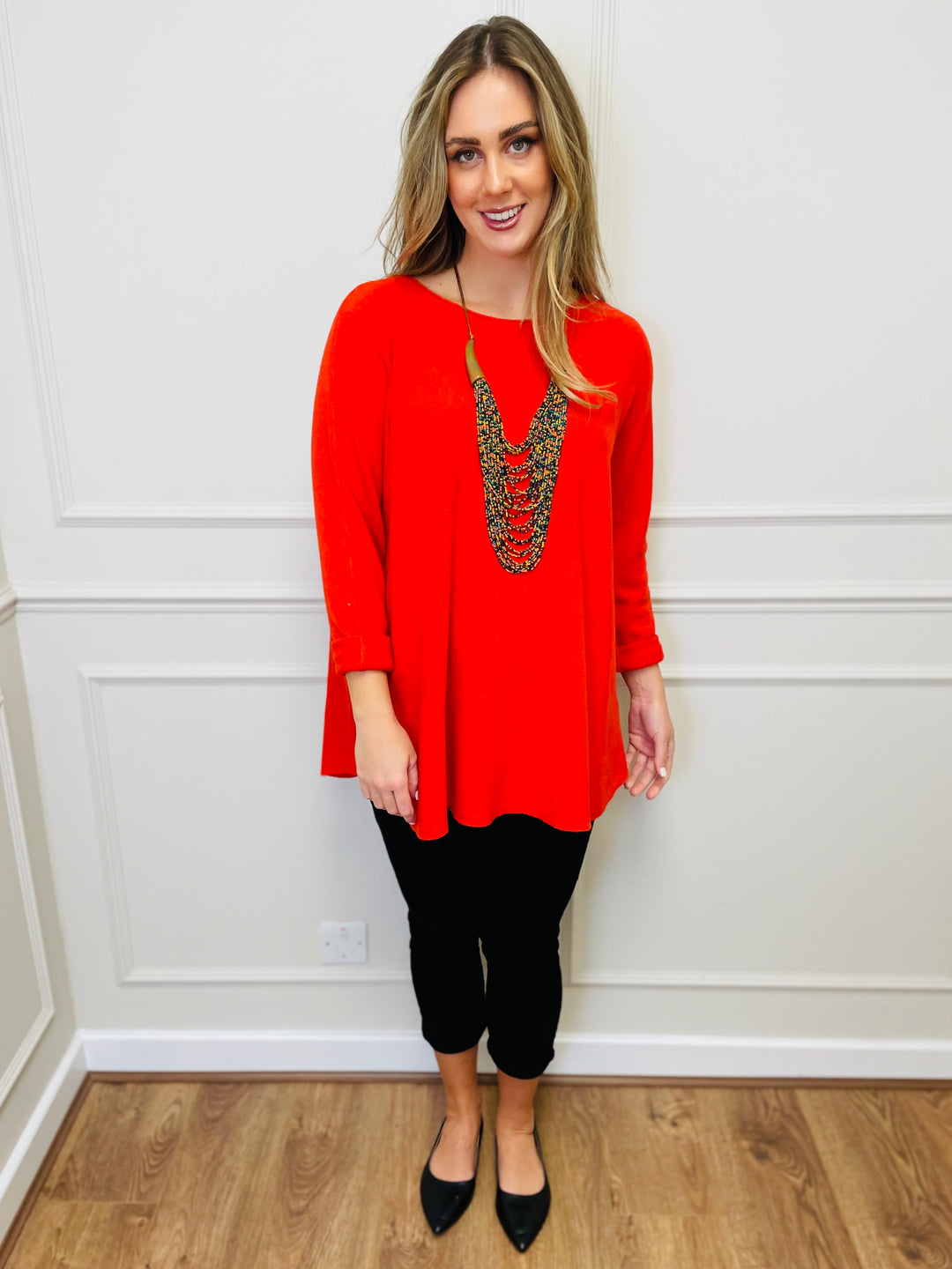 "GEORGIA" Basic Soft Jumper-Orange