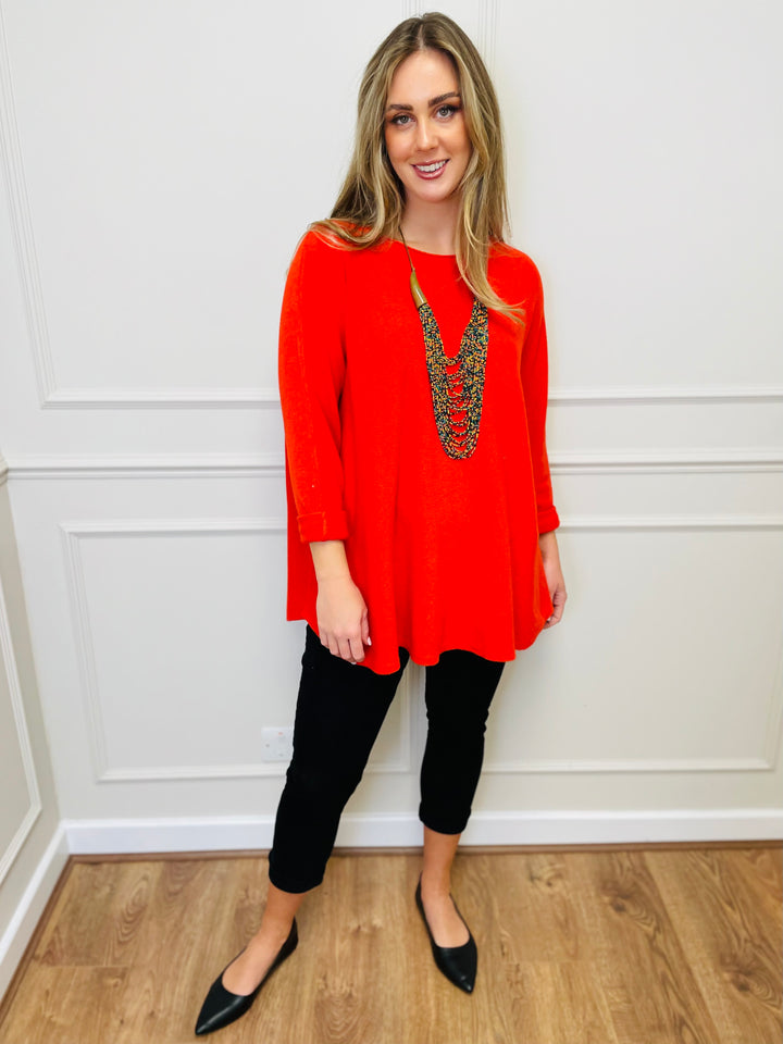 "GEORGIA" Basic Soft Jumper-Orange