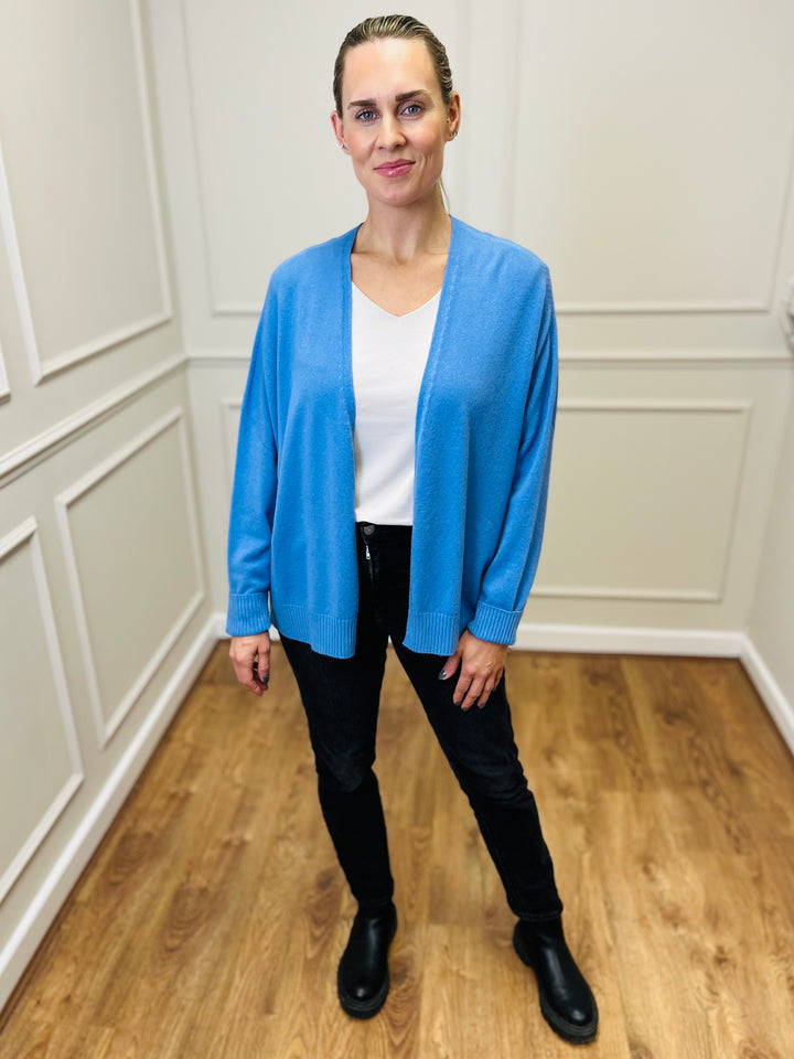 "MILA" Soft Knit Cardigan-Blue