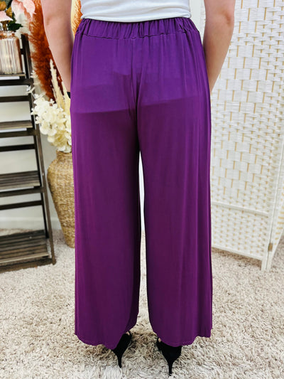 "BETTY" Bootcut Trousers-Purple
