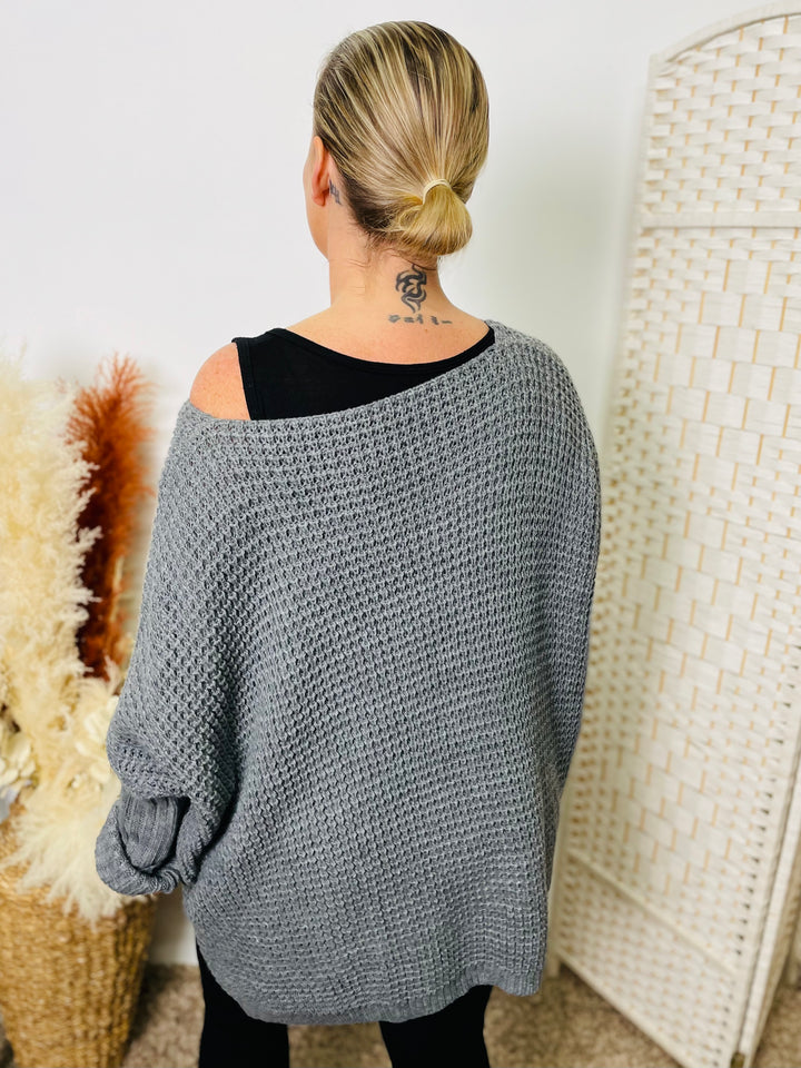 "PENNY" Fine Knit Jumper-Grey