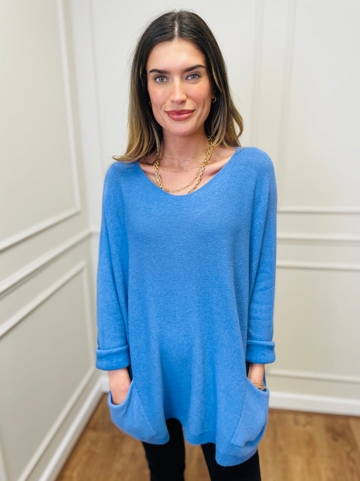 "STELLA" LUXURY Fine Knit Jumper-Blue