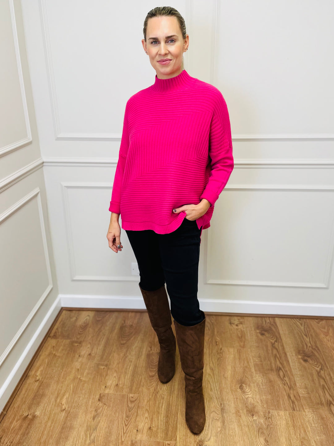 "LULU" Knitted Jumper-Pink