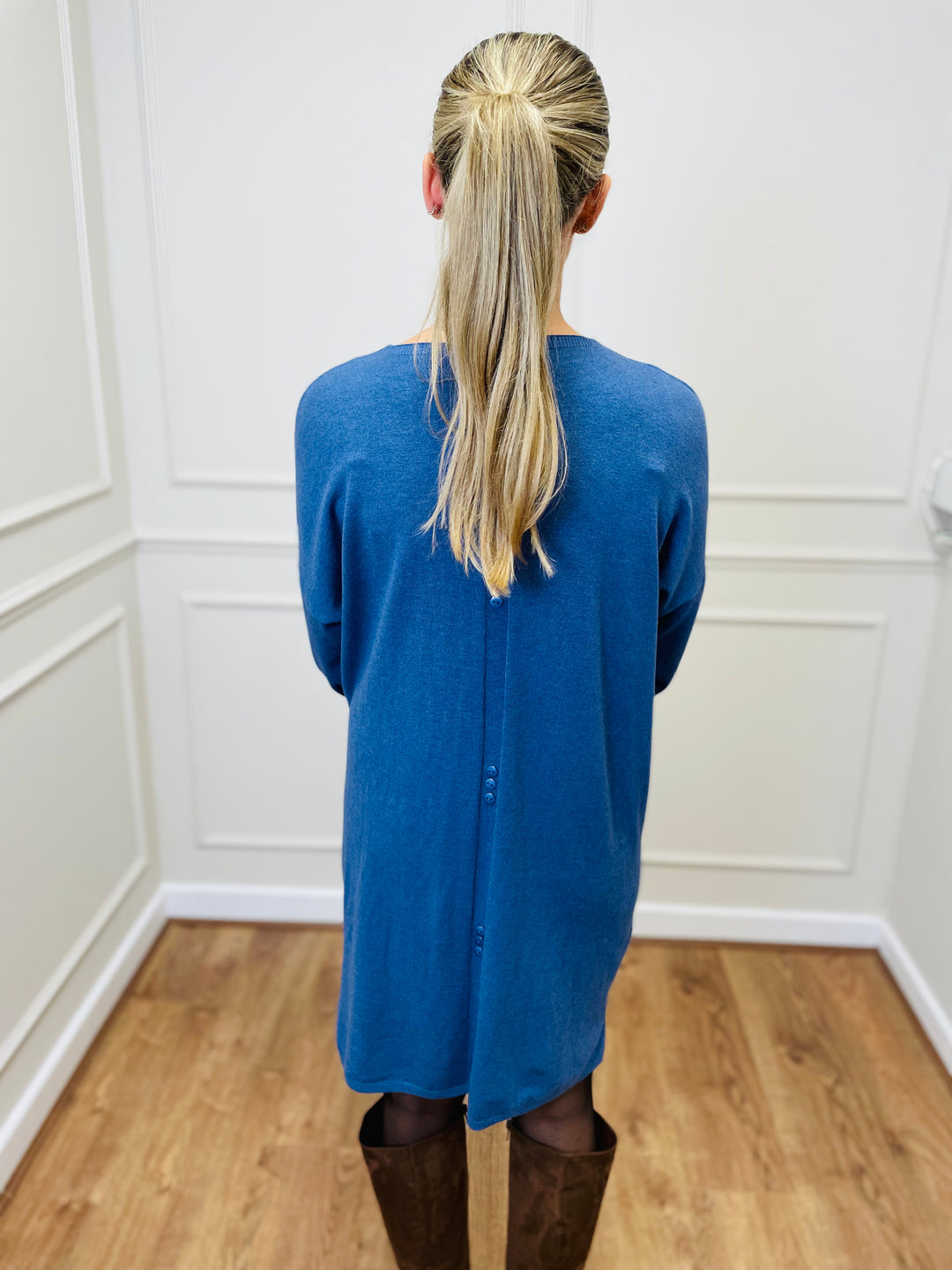 "MILLIE" Fine Knit Tunic-Denim