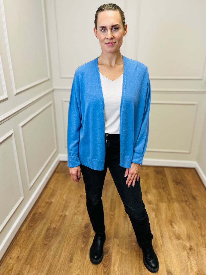 "MILA" Soft Knit Cardigan-Blue