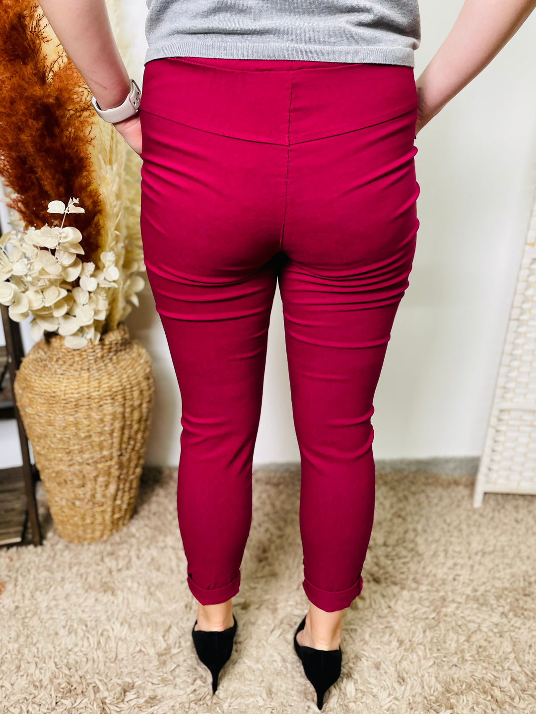 "CARMELA" Smooth MAGIC Trouser-Burgundy