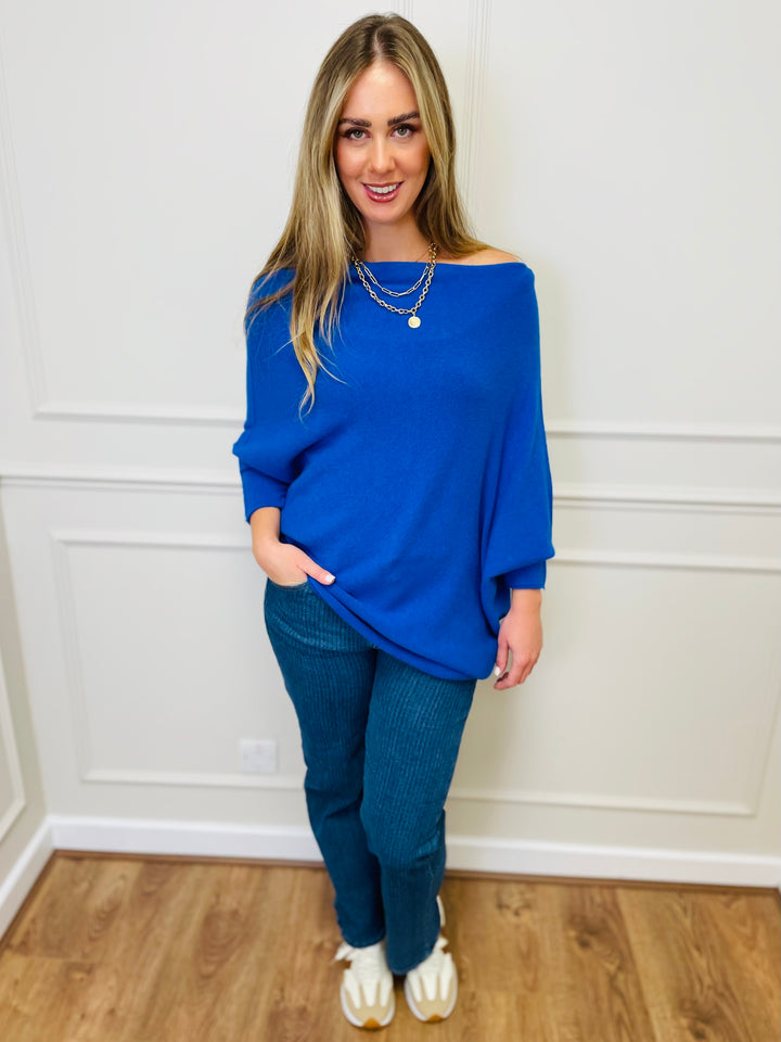 "BELLA" Asymmetric Jumper-Royal Blue