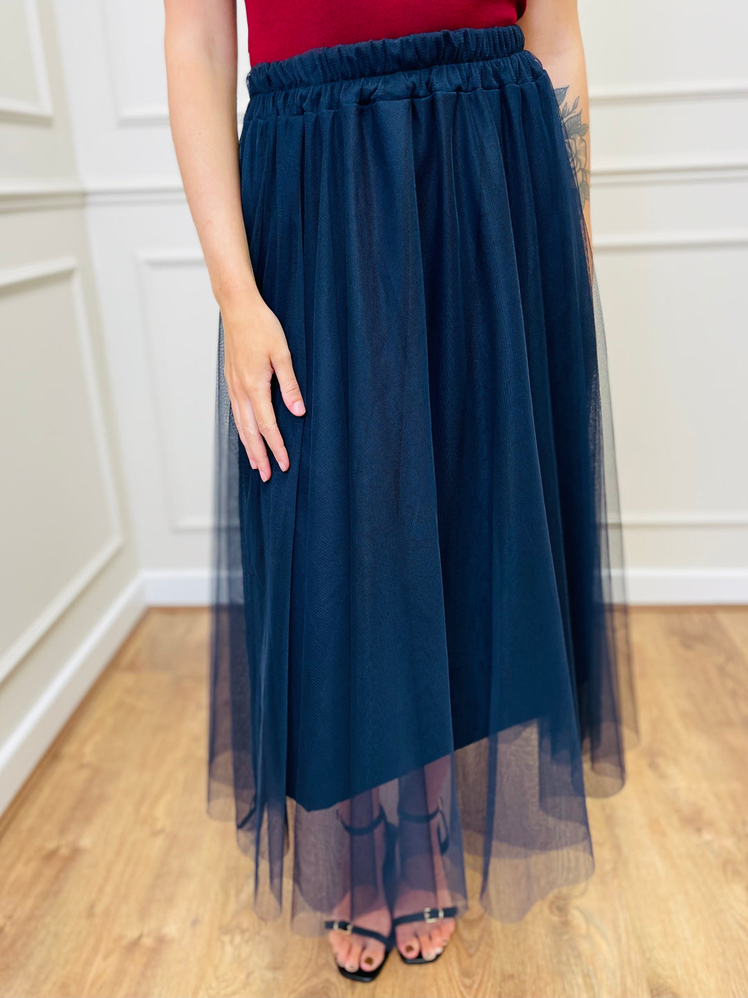 "IZZY" Tulle Skirt-Navy