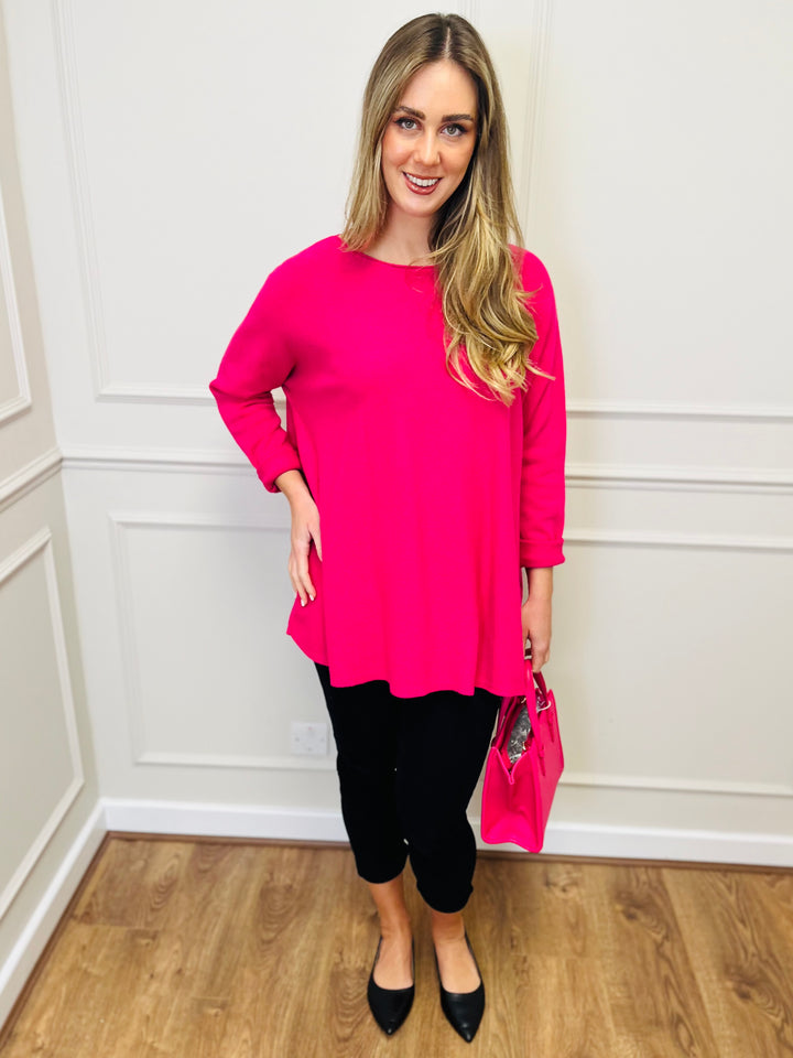 "GEORGIA" Basic Soft Jumper-Pink