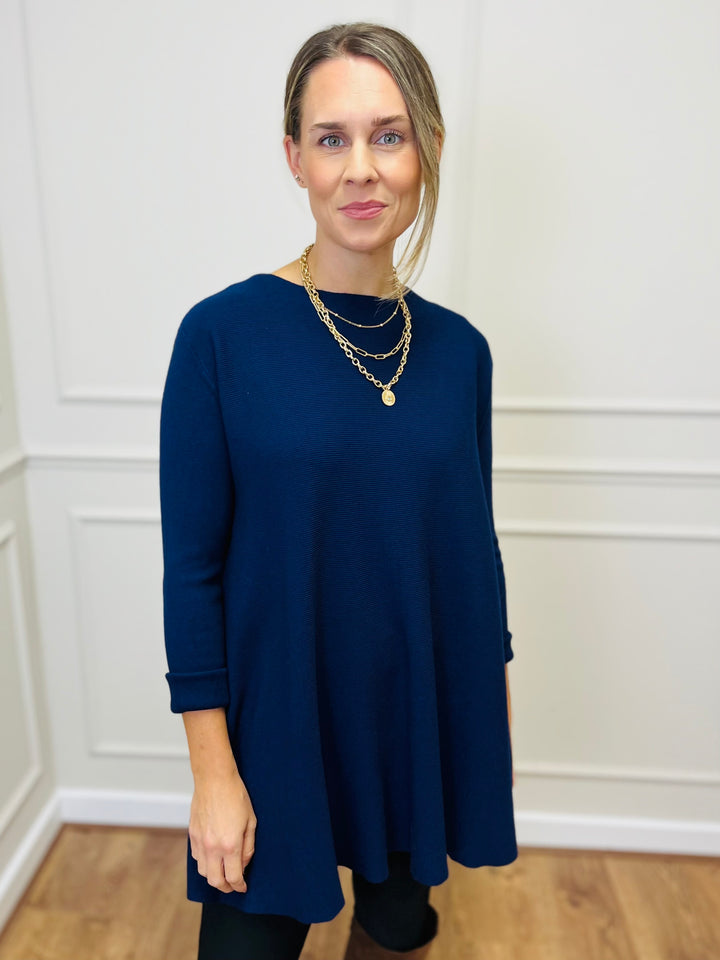 "HARRIET" Basic Soft Jumper-Navy