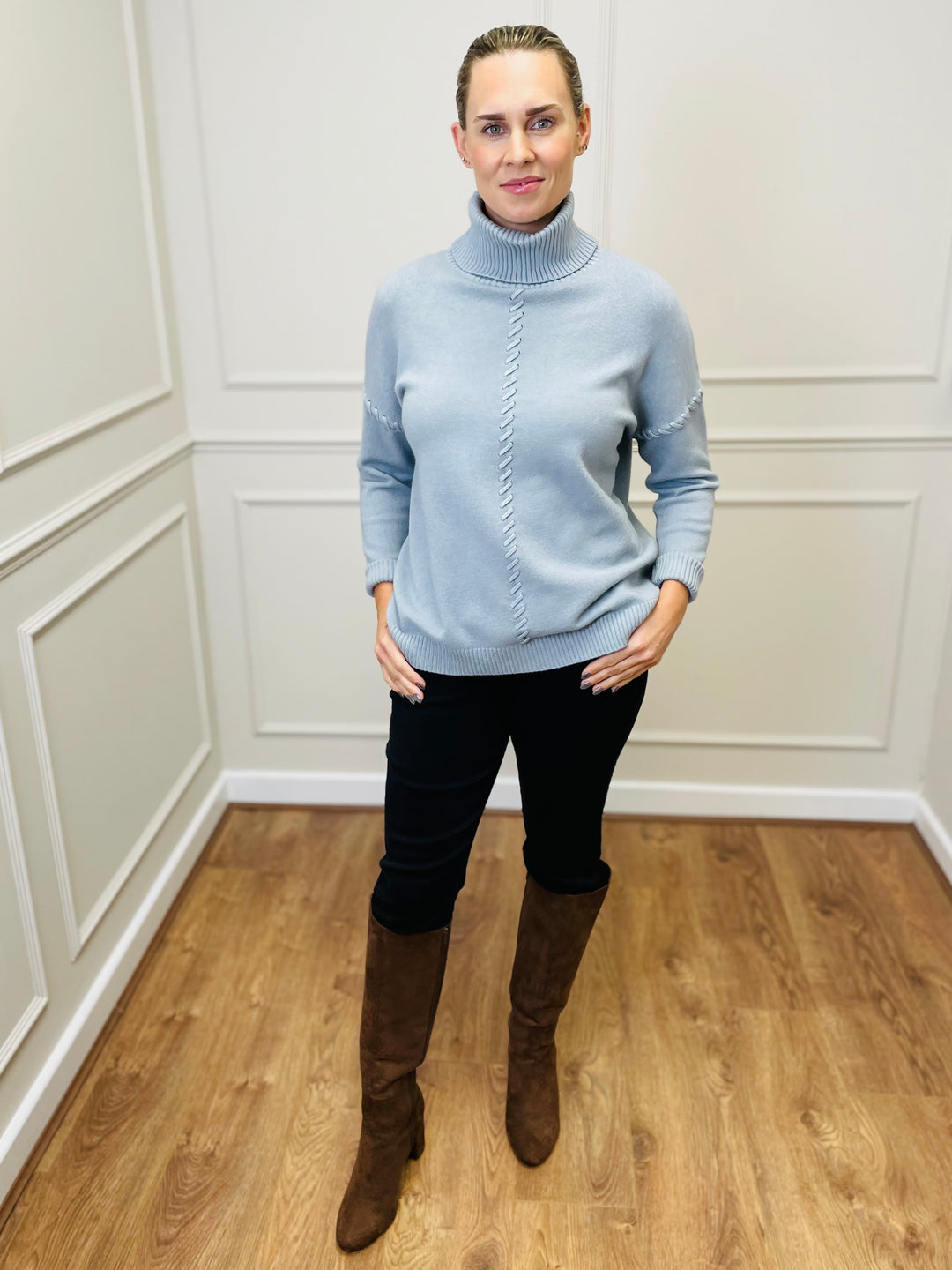 "OLIVIA" Knitted Jumper-Grey