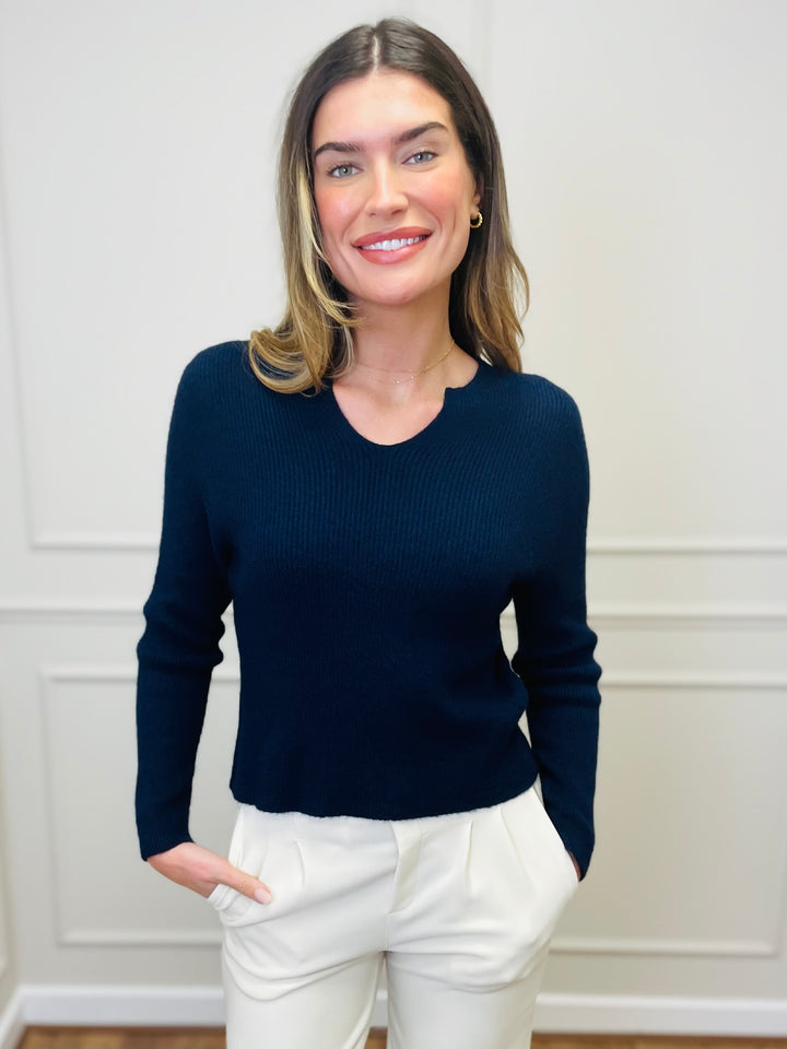 "GEMMA" LUXURY Fine Knit Jumper-Navy