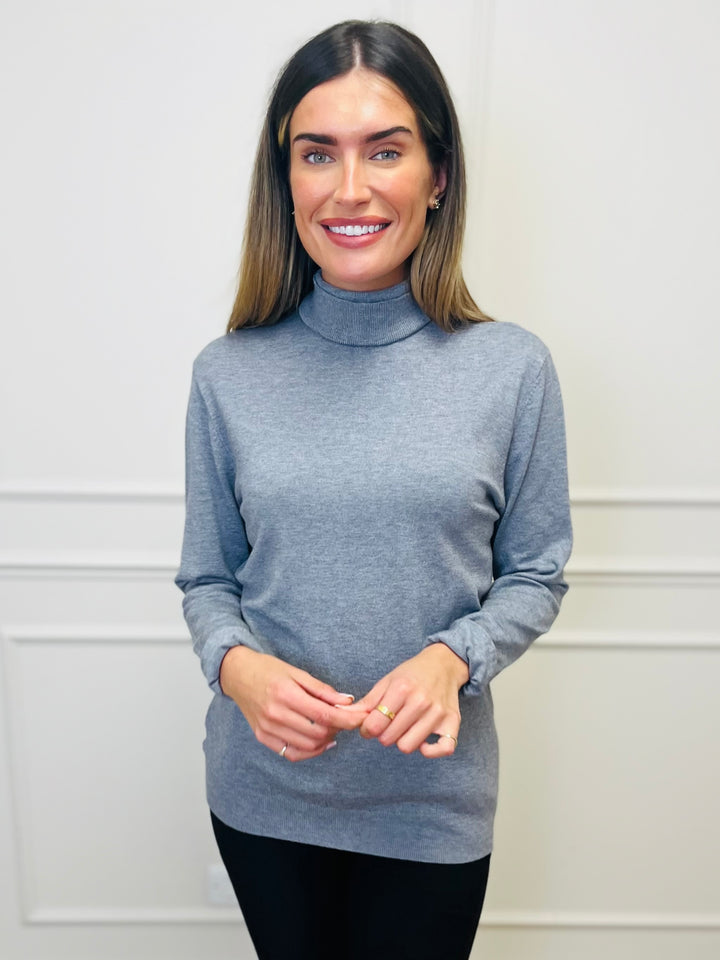 "ROBIN" Polo Neck-Silver