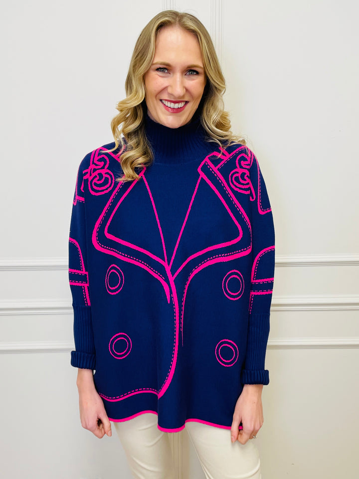 "JOY" Reversible Jumper-Pink & Purple