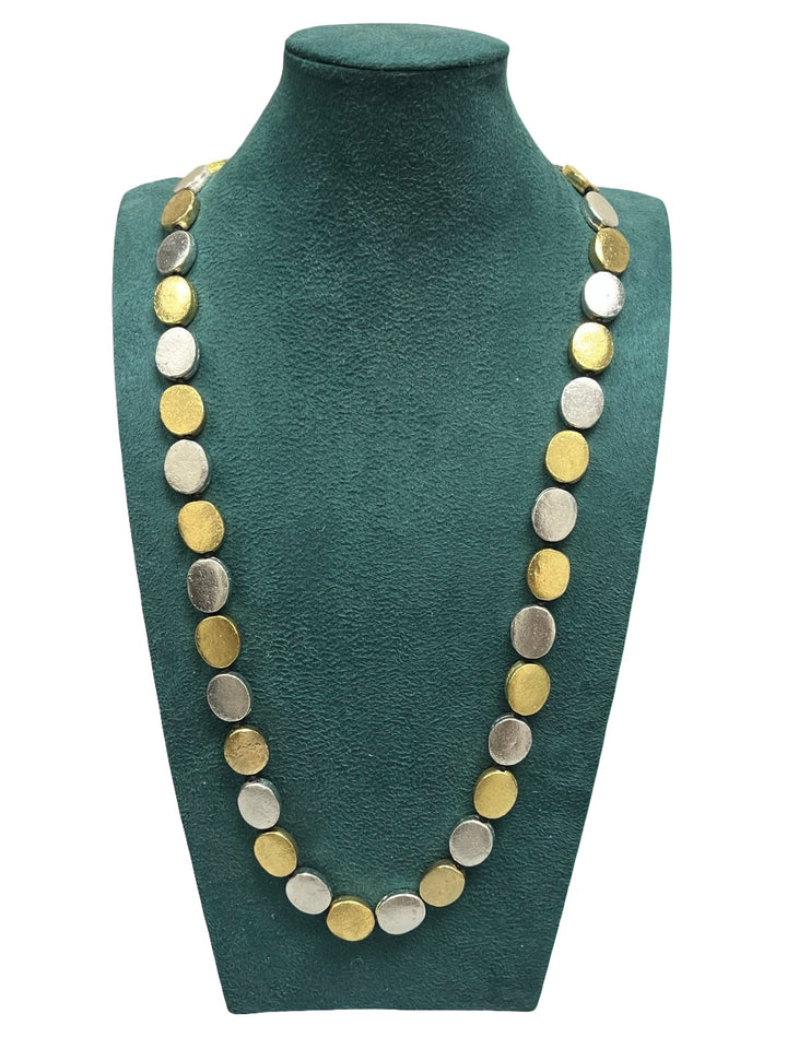 Long Statement Necklace-Gold & Silver