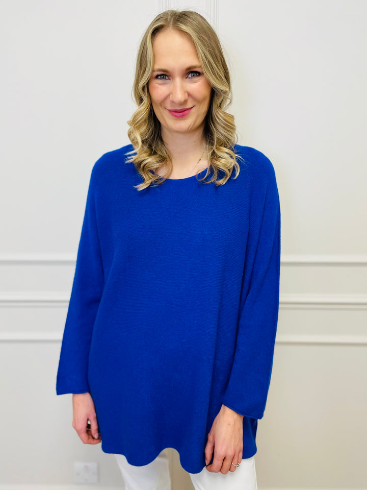 "GINNY" Basic Soft Jumper-Blue