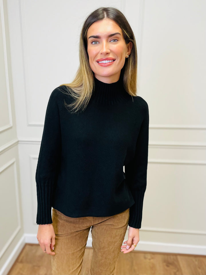 "AMANDA" Roll Neck Jumper-Black