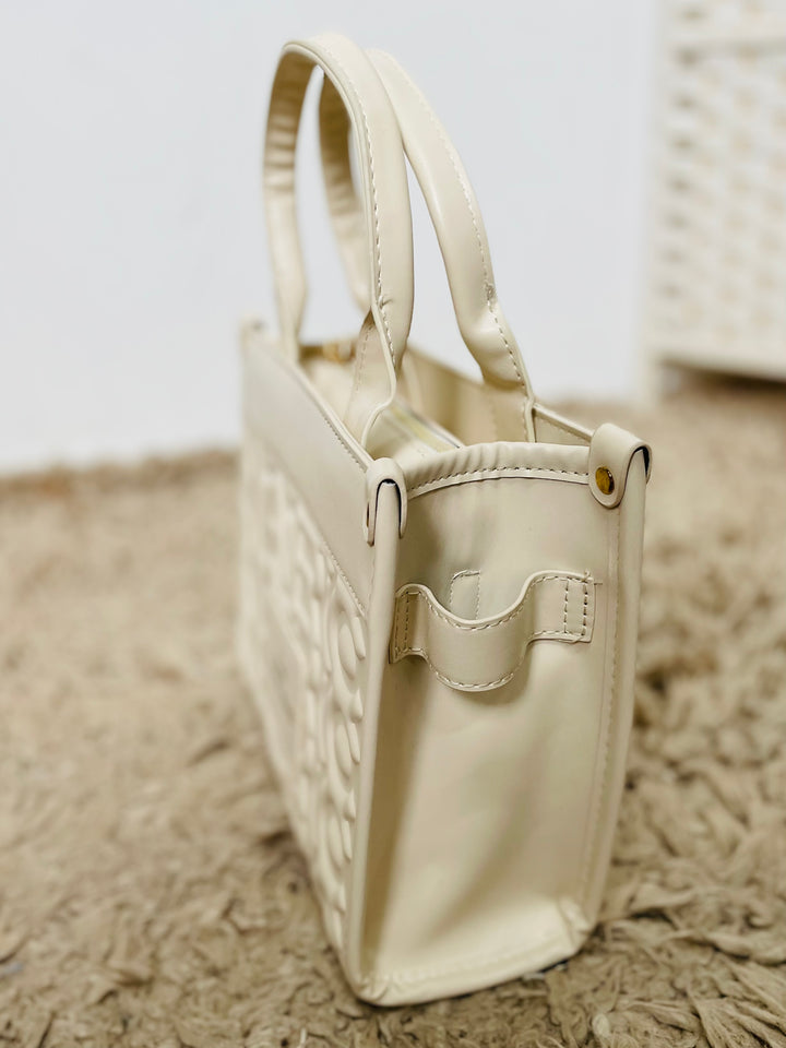 No.29 Designer Inspired Tote Handbag-Cream