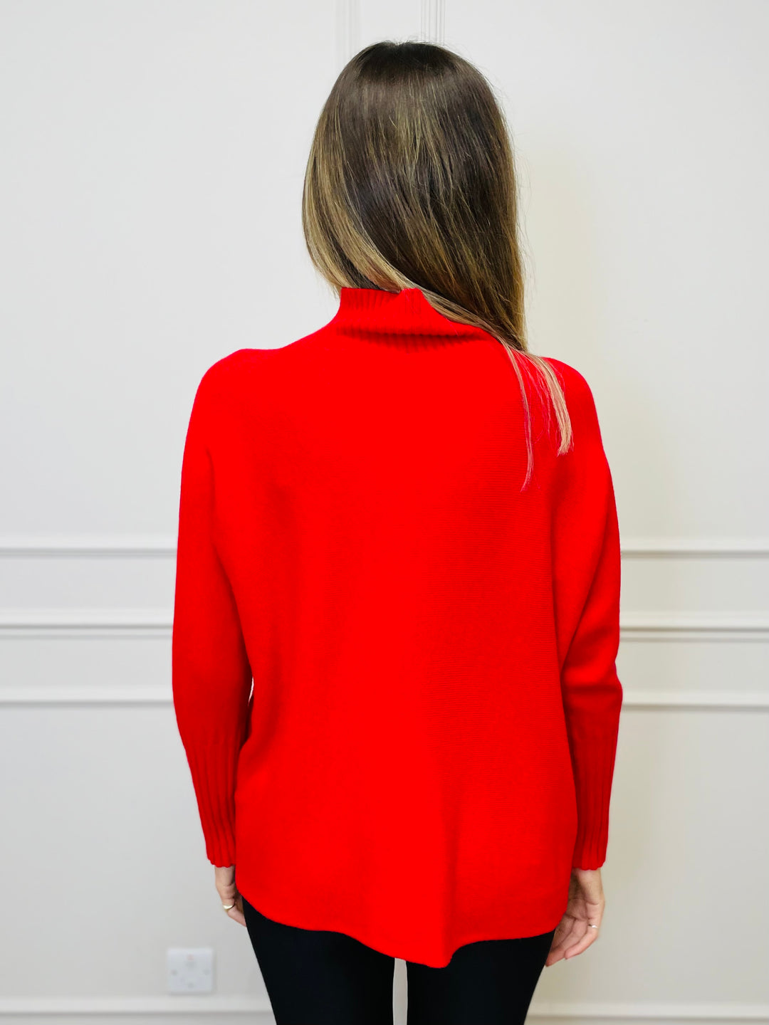 "AMANDA" Roll Neck Jumper-Red