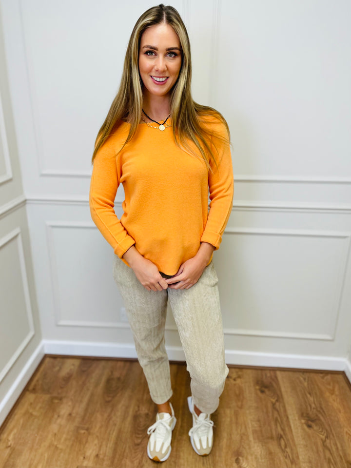 "MAGNOLIA" Fine Knit Jumper-Orange