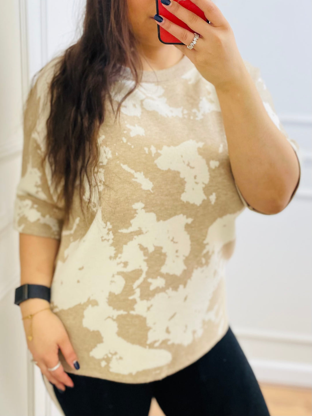 "AMBER" Animal Print Jumper-Cream & Sand