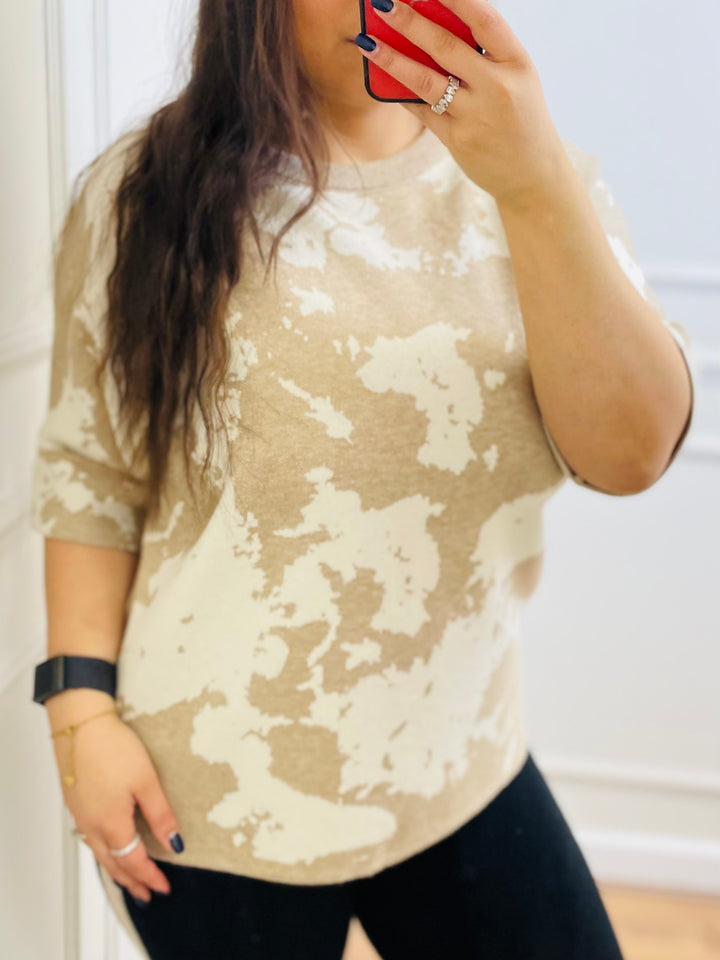 "AMBER" Animal Print Jumper-Cream & Sand