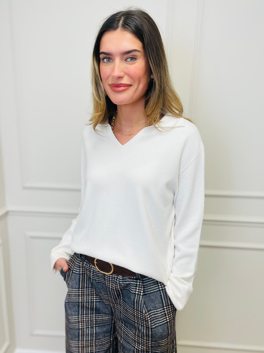 "NIKO" LUXURY Fine Knit Jumper-Cream