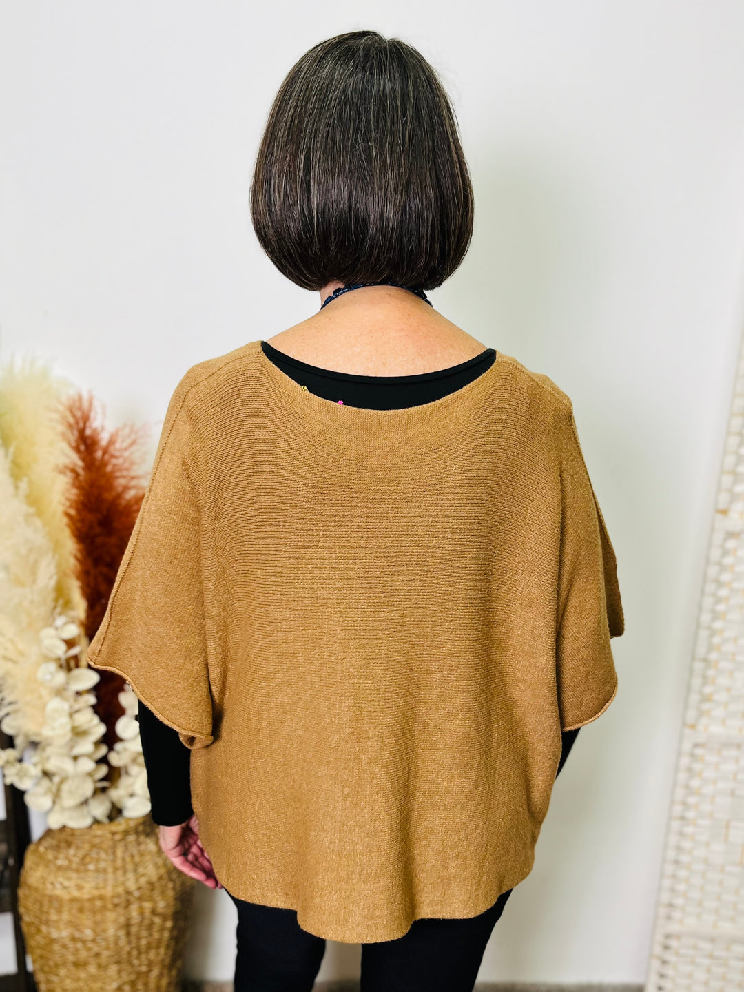 "VIVIAN" Short Sleeve Jumper-Tan