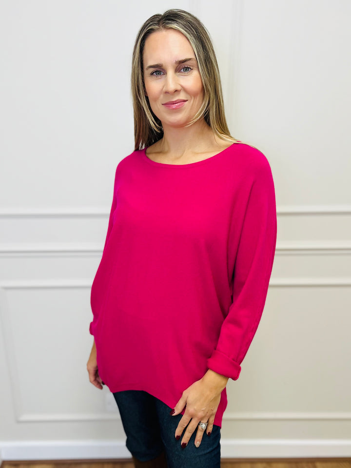 "MALLORY" Basic Soft Jumper-Pink