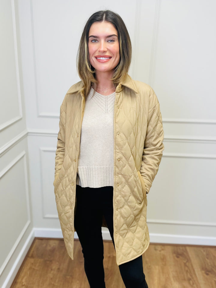 "SAMIRA" Quilted Coat-Camel