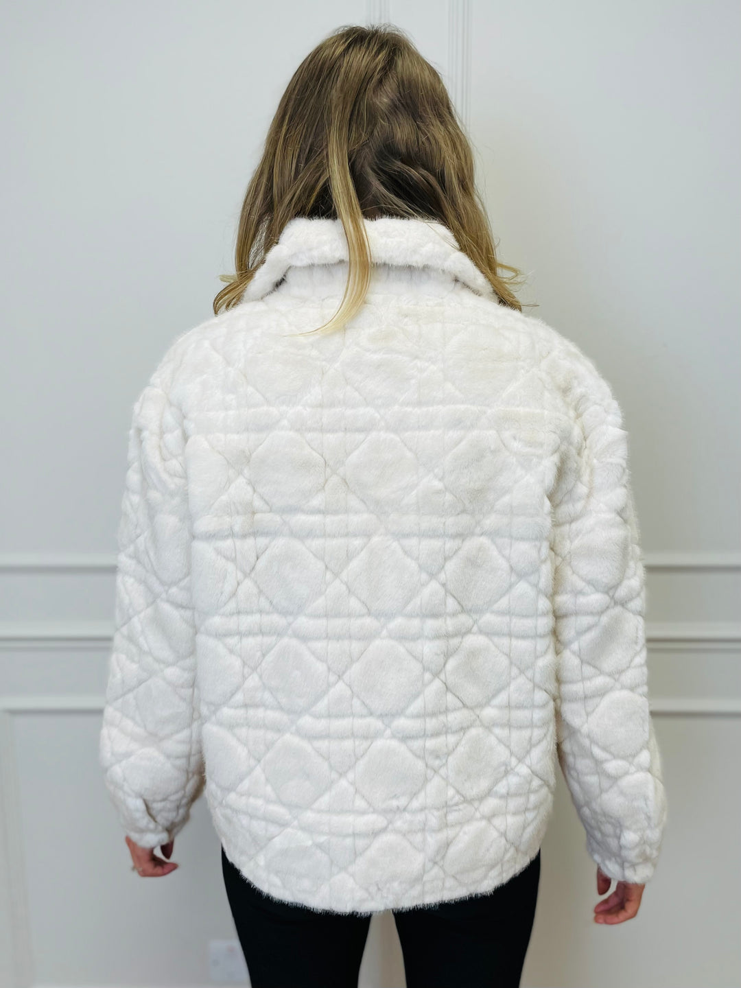 "TILLY" Faux Fur Coat-Cream