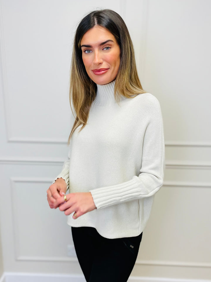 "AMANDA" Roll Neck Jumper-Cream