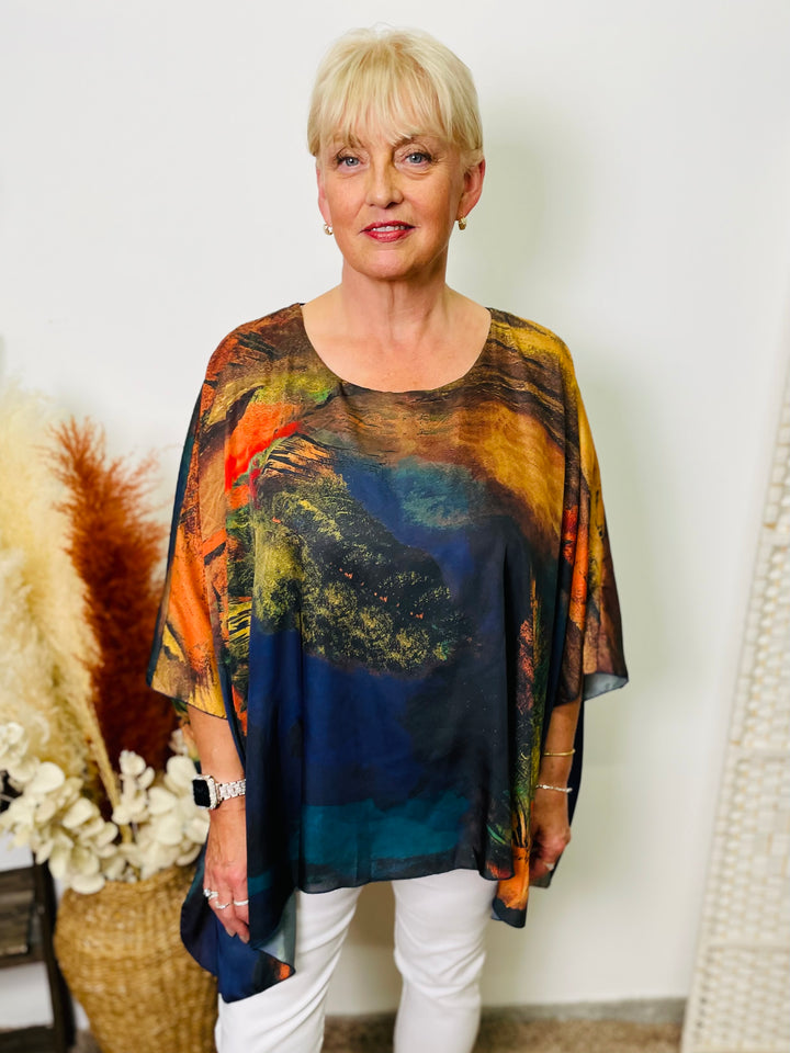 "ARIA" Artistic Print Blouse-Multicolour