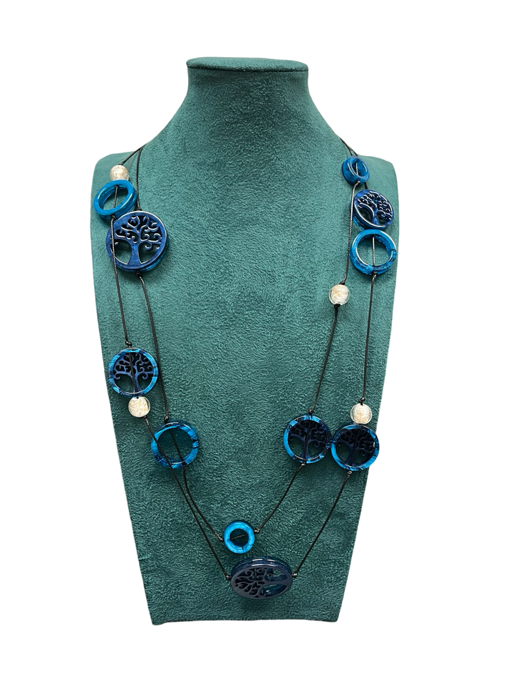 Blue & Black Short Statement Necklace