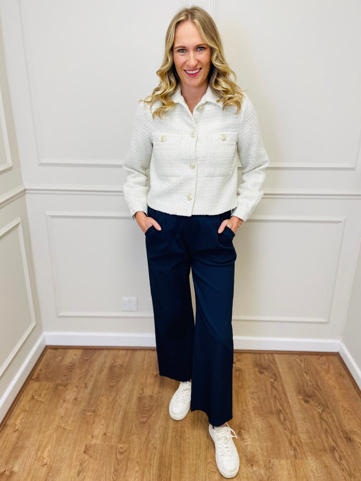 "EMILIA" Boucle Jacket-Ivory