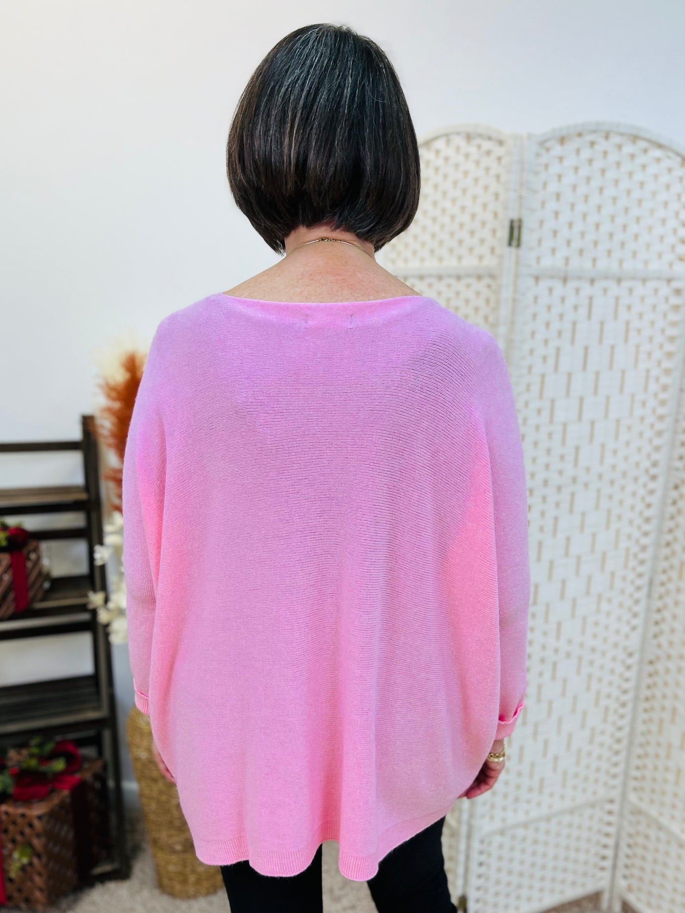 "STELLA" Soft Fine Knit Top-Pink