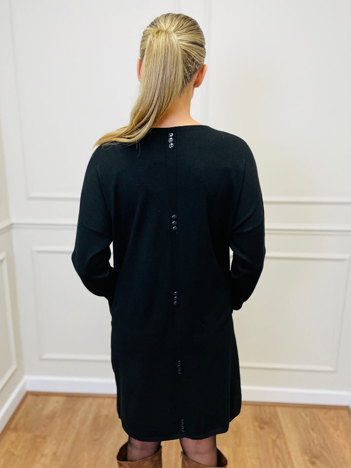 "MILLIE" Fine Knit Tunic-Black