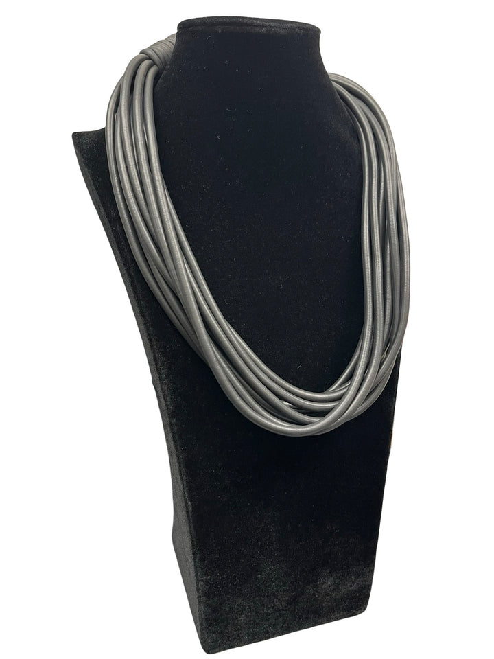 Rubber Statement Necklace-Black