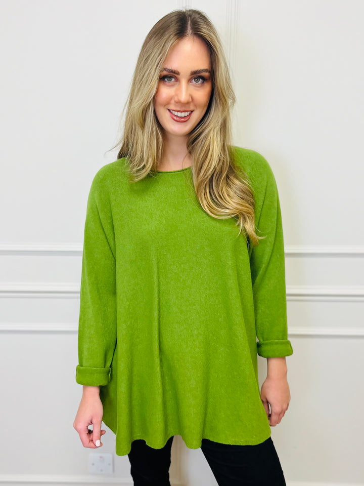 "GEORGIA" Basic Soft Jumper-Green