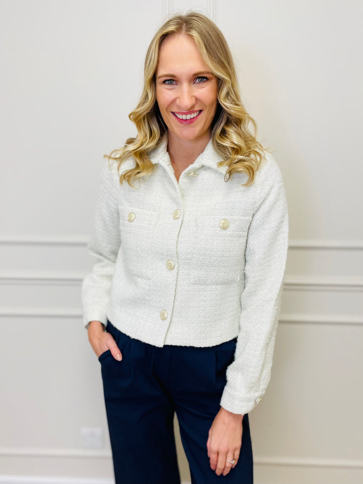 "EMILIA" Boucle Jacket-Ivory