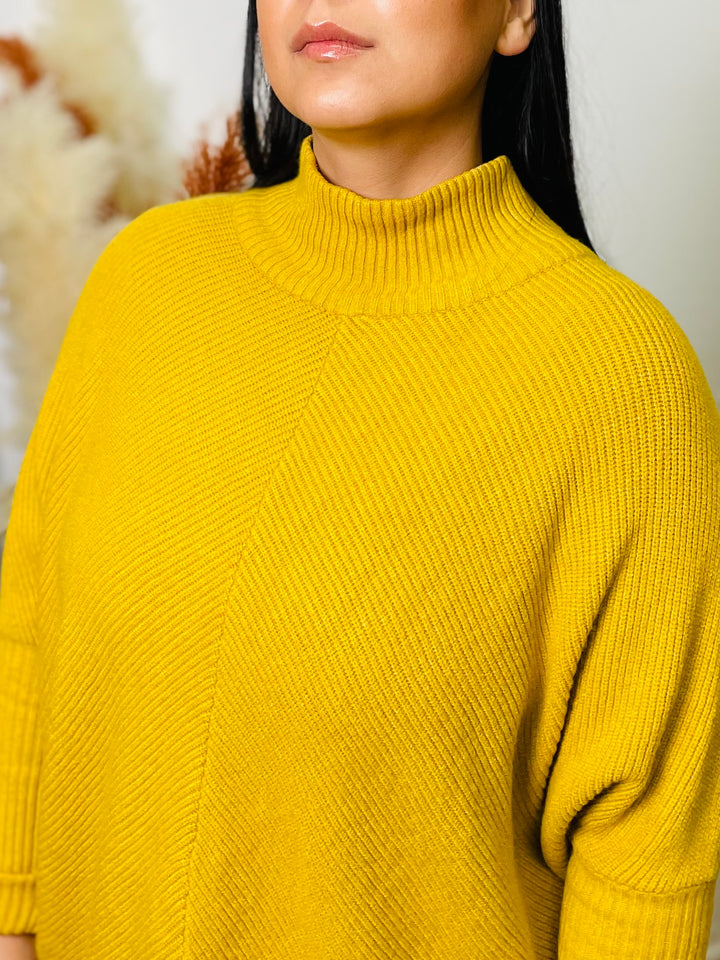 "BLAKE" Knitted Jumper-Mustard