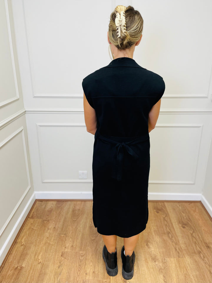 "CRYSTAL" Sleeveless Dress-Black