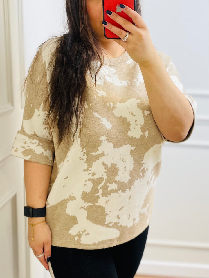 "AMBER" Animal Print Jumper-Cream & Sand