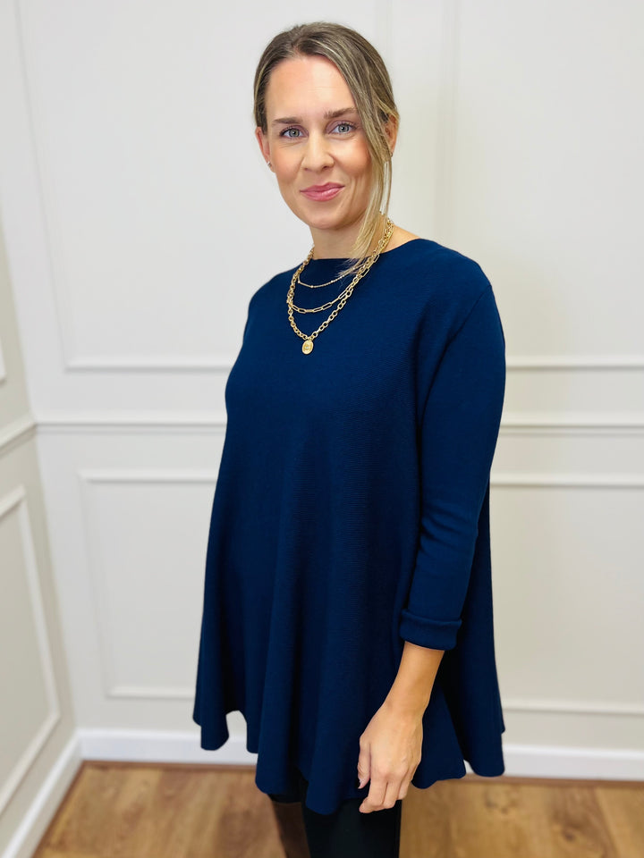 "HARRIET" Basic Soft Jumper-Navy