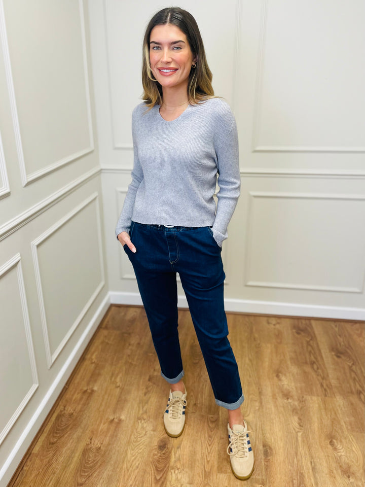 "GEMMA" LUXURY Fine Knit Jumper-Grey